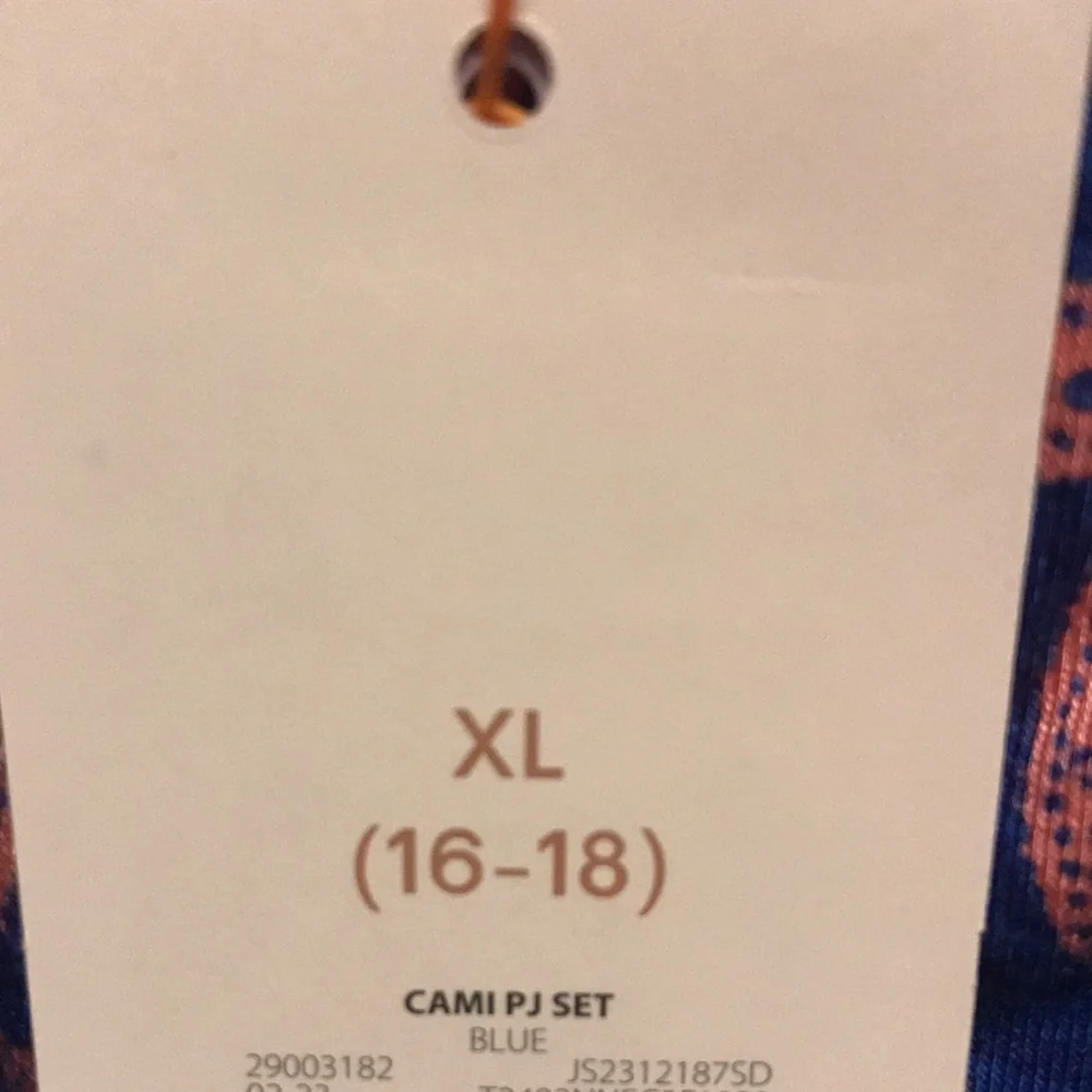 🆕 Ladies Sleeveless XL Blue Cami PJ Set. Nice soft material. NWT